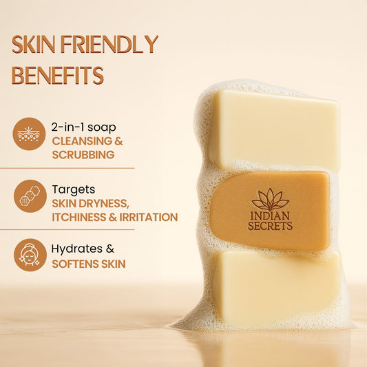 Indian Secrets Scrub Soap Hyaluronic Acid & Coconut Milk (Pack of 1)