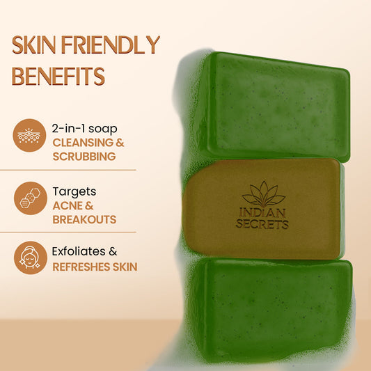 Indian Secrets Scrub Soap Salicylic Acid & Neem (Pack of 1)