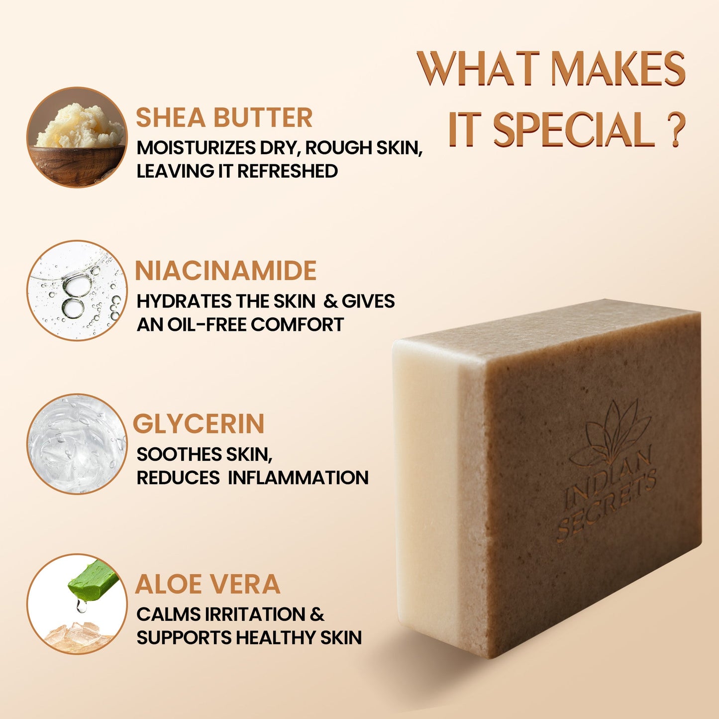 Indian Secrets Scrub Soap Hyaluronic Acid & Coconut Milk (Pack of 3)