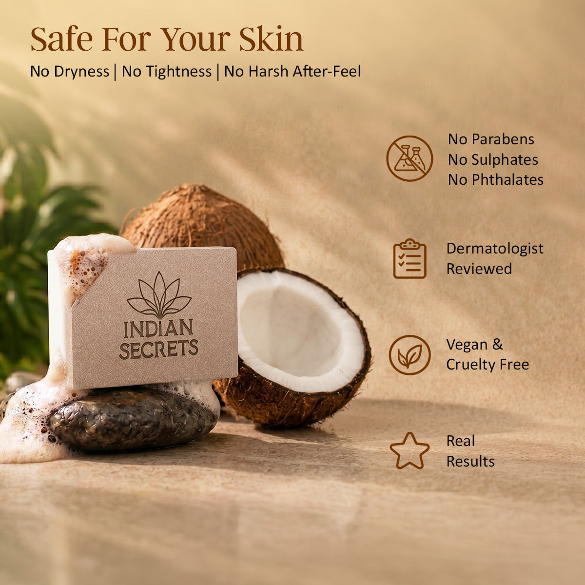 Indian Secrets Scrub Soap Hyaluronic Acid & Coconut Milk (Pack of 1)