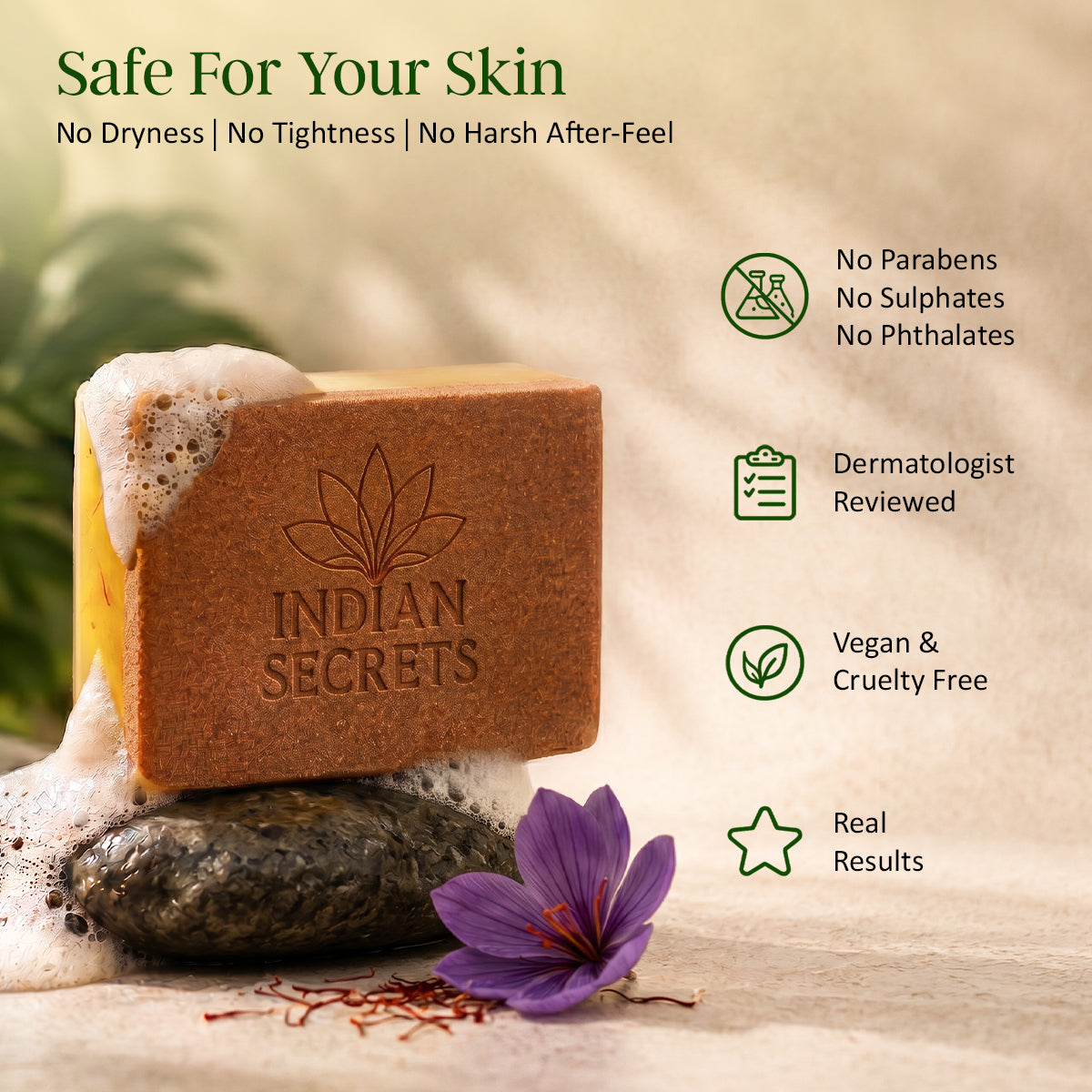 Indian Secrets Scrub Soap Kojic Acid & Saffron (Pack of 1)