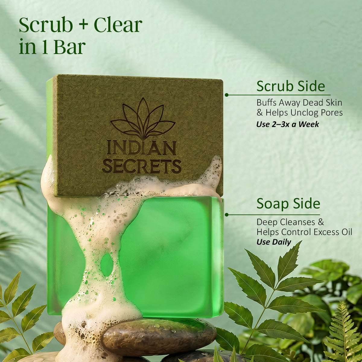 Indian Secrets Scrub Soap Salicylic Acid & Neem (Pack of 1)