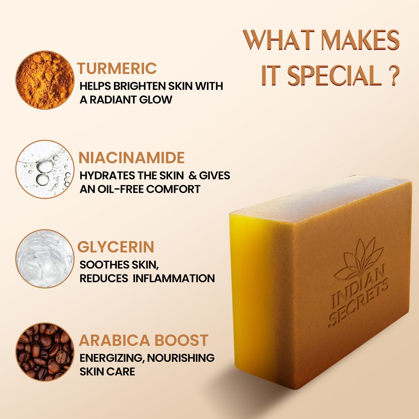 Indian Secrets Scrub Soap Kojic Acid & Saffron (Pack of 3)