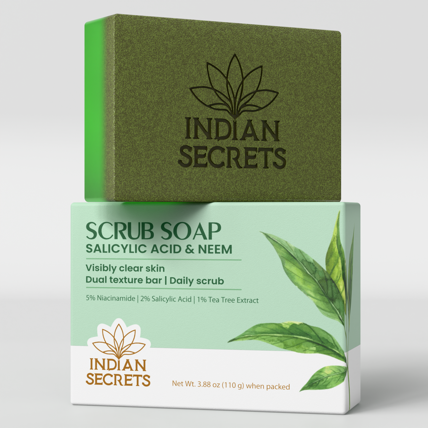 Indian Secrets Scrub Soap Salicylic Acid & Neem (Pack of 1)
