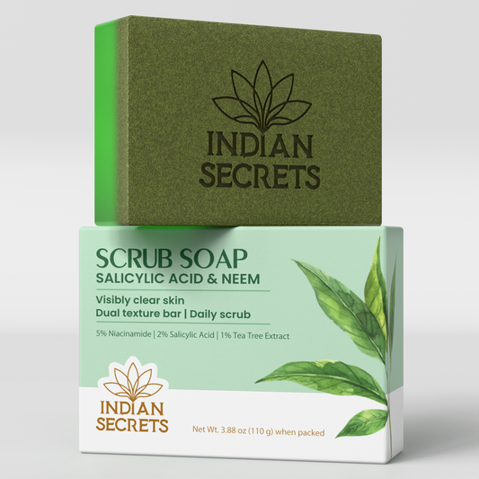 Indian Secrets Scrub Soap Salicylic Acid & Neem (Pack of 1)