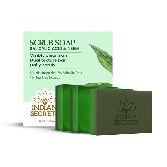 Indian Secrets Scrub Soap Salicylic Acid & Neem (Pack of 3)